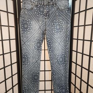 Earl Jeans Blue Paisley-Print Skinny Jeans